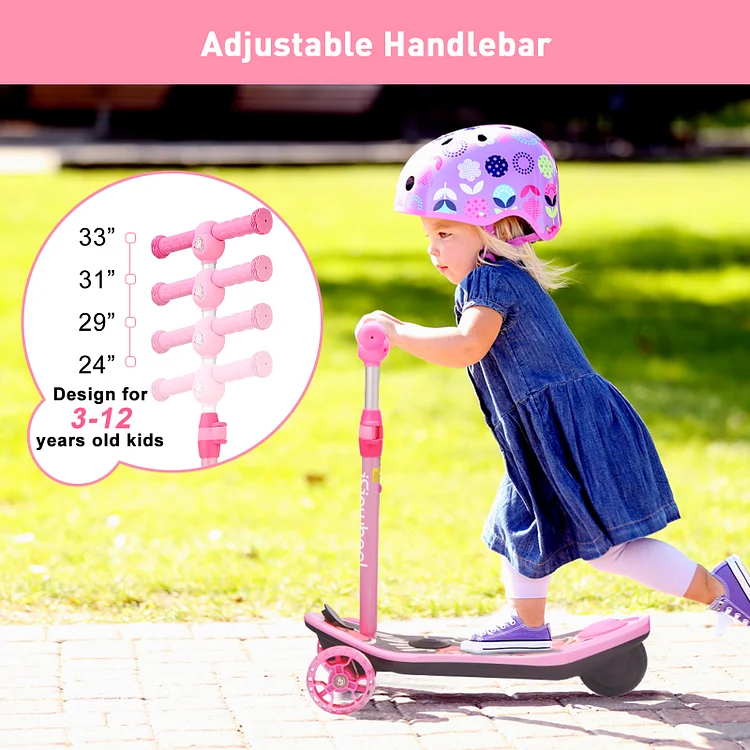 3-Wheel Mini 2in1 Kids Electric Scooter for 3-12 Boys Girls