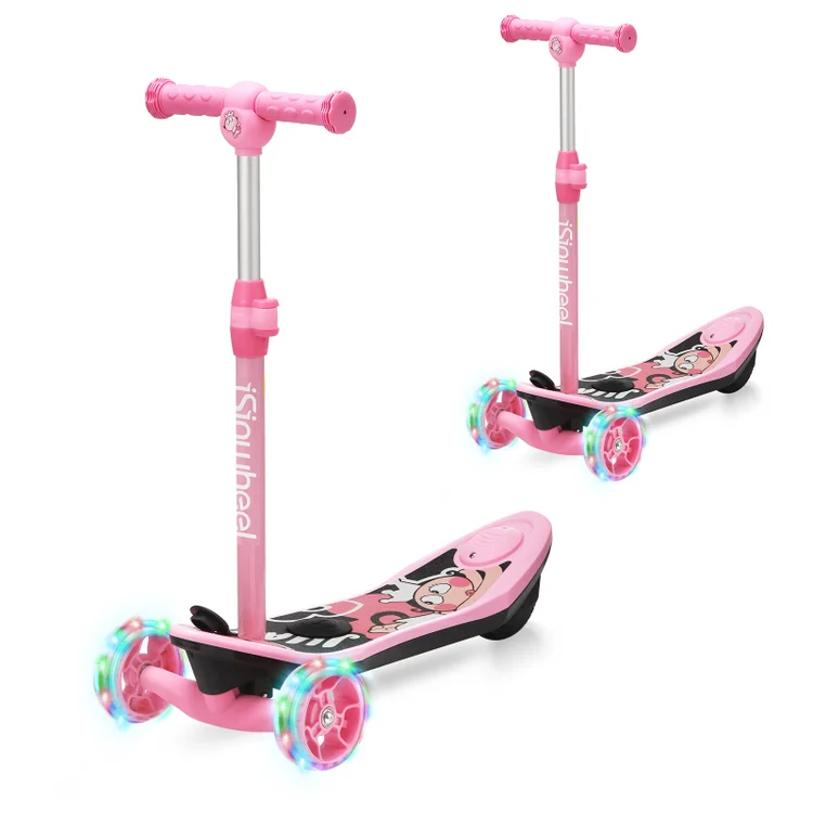 3-Wheel Mini 2in1 Kids Electric Scooter Height Adjustable Lean to Steer Kick Scooter for 3-12 Boys Girls