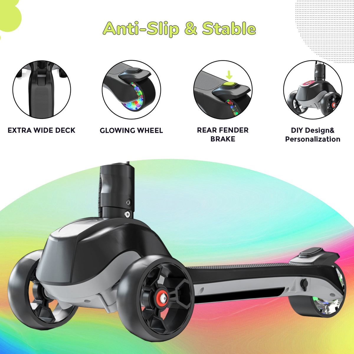 iK2 Electric Scooter Bluetooth Music Speaker for Kids Ages 3-8