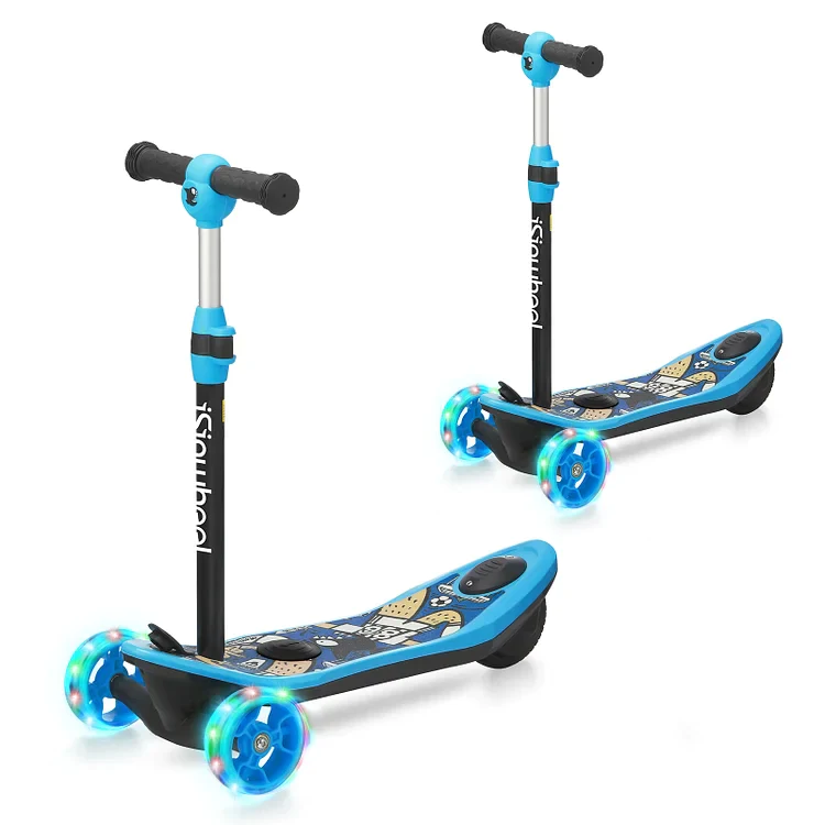 3-Wheel Mini 2in1 Kids Electric Scooter Height Adjustable Lean to Steer Kick Scooter for 3-12 Boys Girls