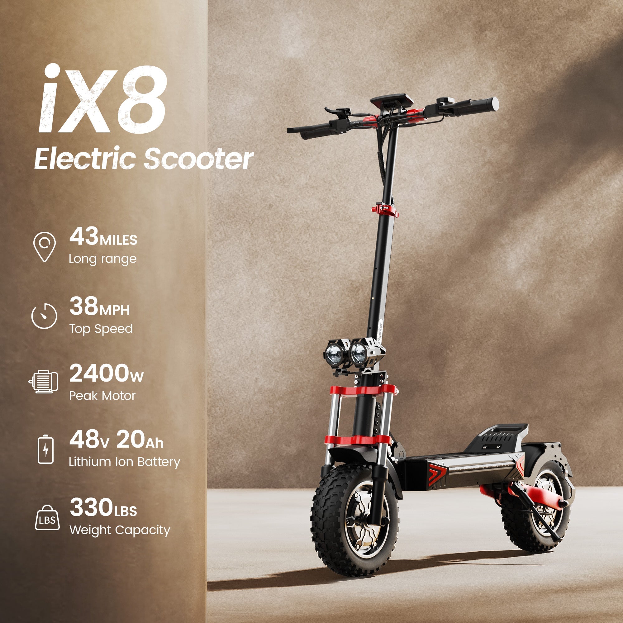 iScooter iX8 | Off-Road Tires Electric Scooter for Adults