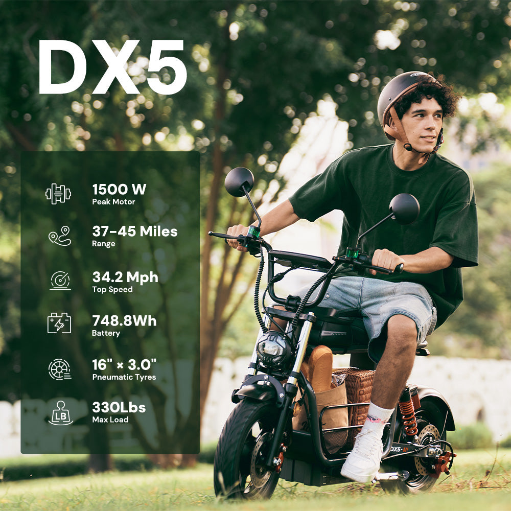 iScooter DX5 1500W Motor Electric Scooter with Seat