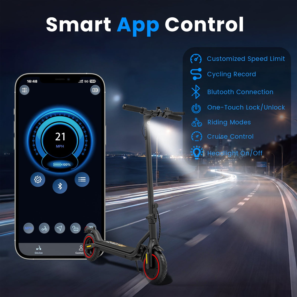 L8 Electric Scooter for Adults 500W Motor 21Mph