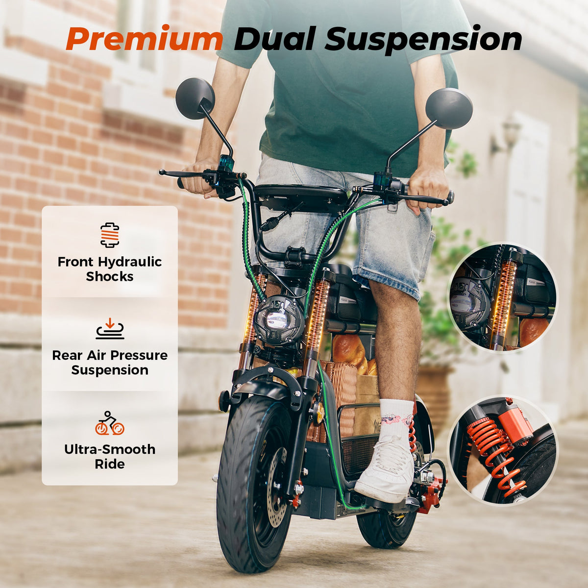 iScooter DX5 1500W Motor Electric Scooter with Seat