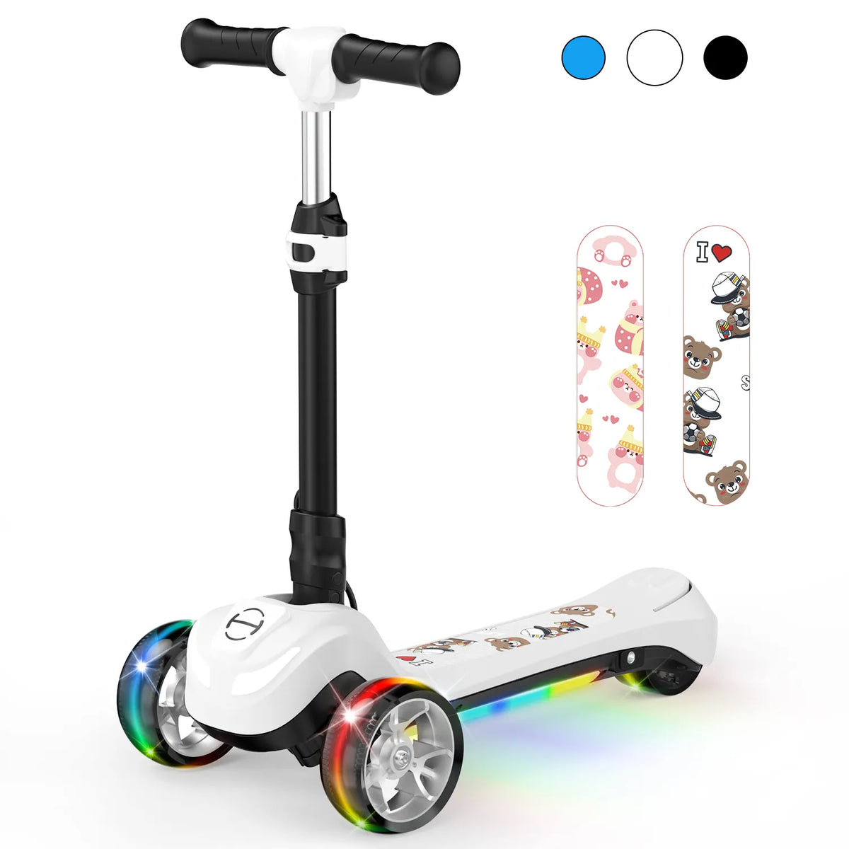 iScooter iK2/iK3 3-Wheel Electric Scooter with Colorful Flashing Wheel