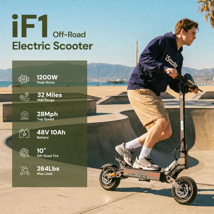 iScooter iF1 Electric Scooter 1200W Motor for Adults