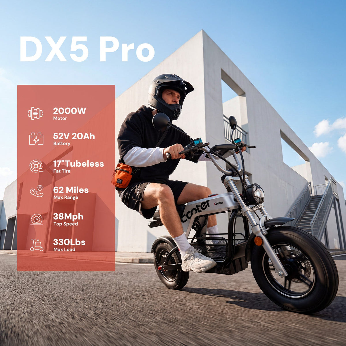 iScooter DX5Pro Electric Scooter with Seat