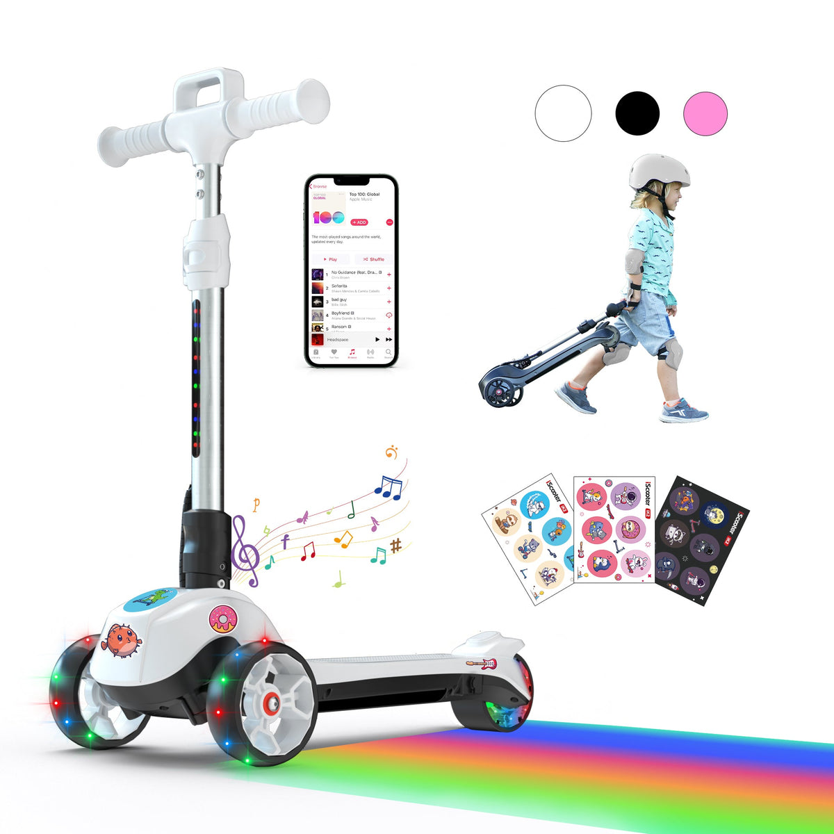 iK2 Electric Scooter Bluetooth Music Speaker for Kids Ages 3-8
