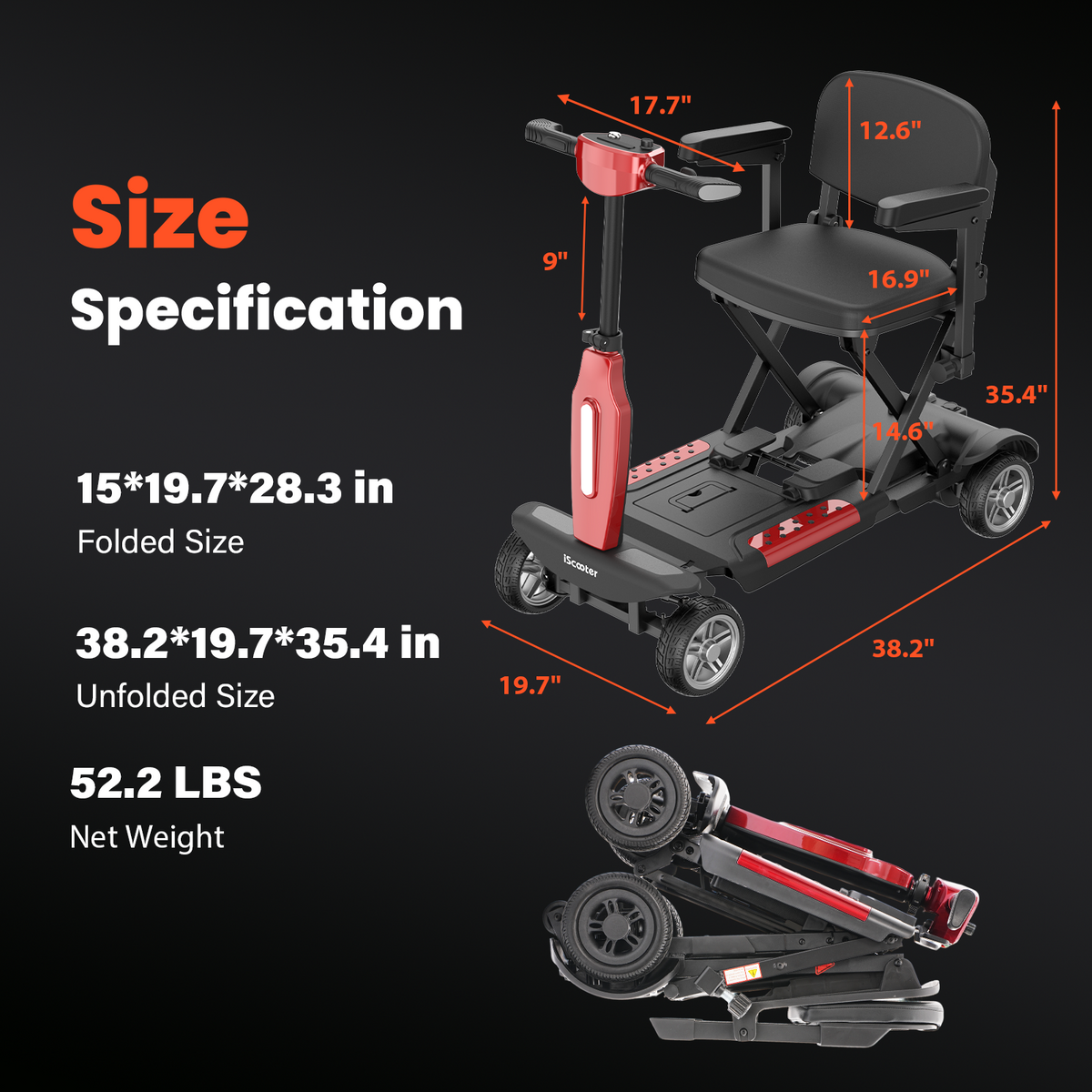 iScooter X11 Mobility Scooter for Seniors & Adults