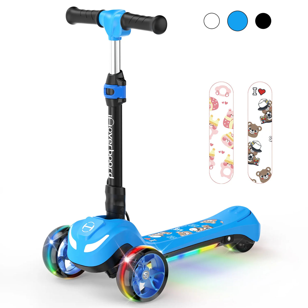iScooter iK2/iK3 3-Wheel Electric Scooter with Colorful Flashing Wheel