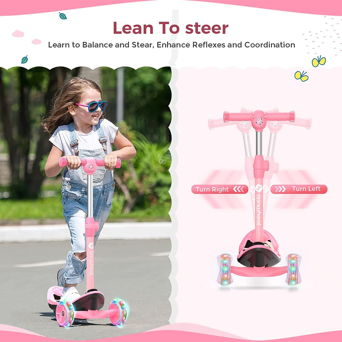 3-Wheel Mini 2in1 Kids Electric Scooter for 3-12 Boys Girls