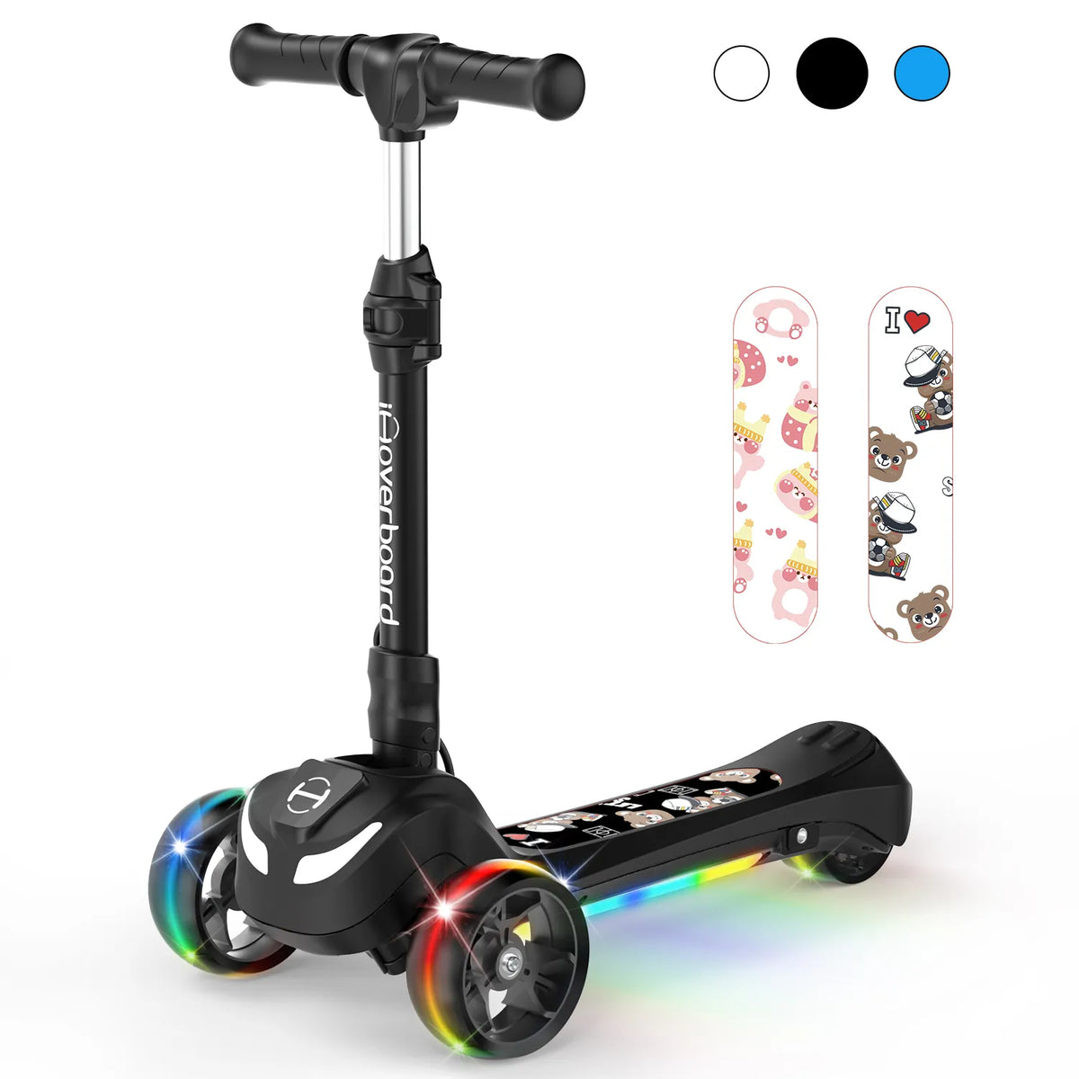 iScooter iK2/iK3 3-Wheel Electric Scooter with Colorful Flashing Wheel